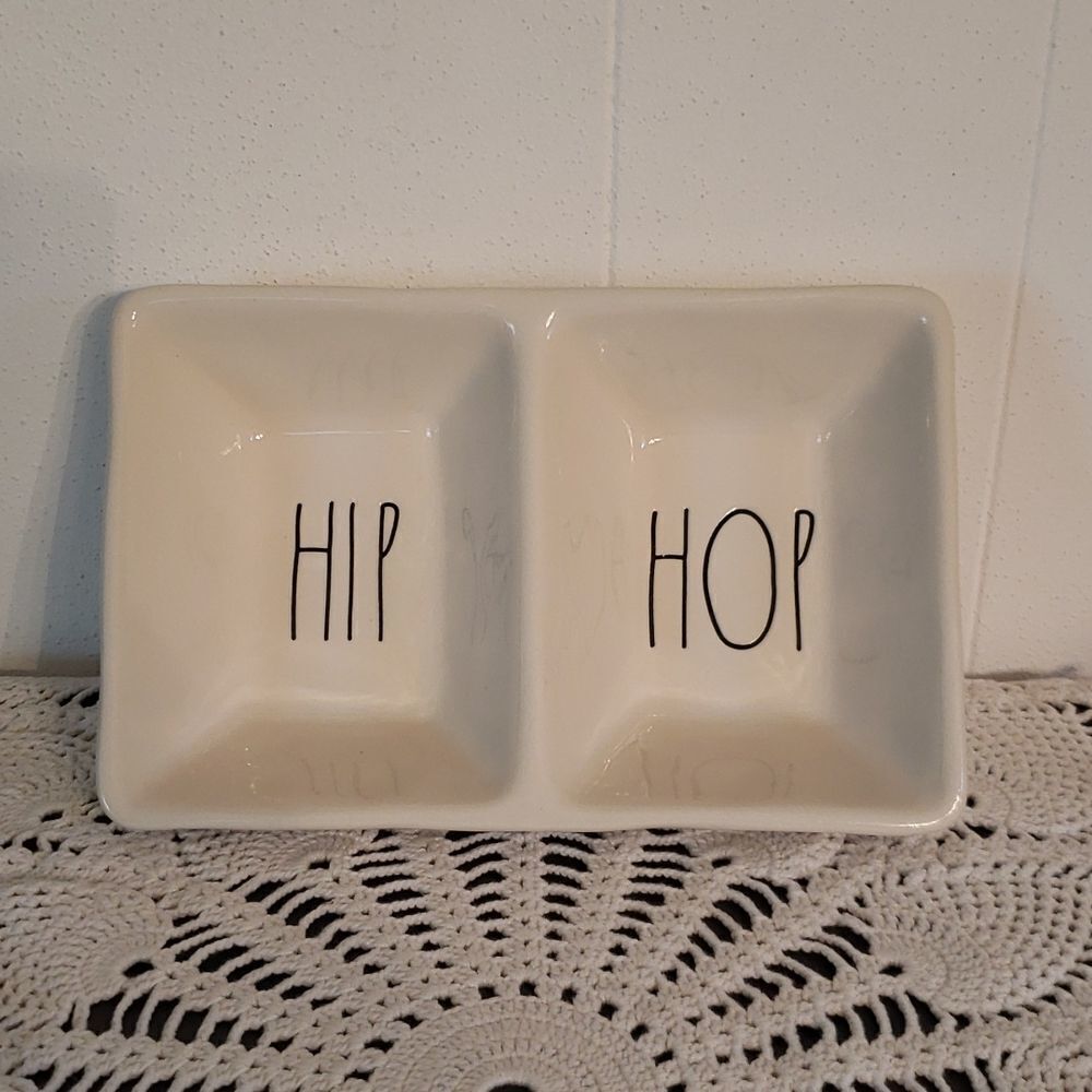EUC Rae Dunn Divided Serving Dish Candy Dish "HIP HOP"